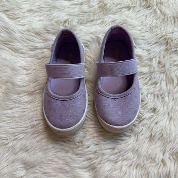 Oomphies Purple Polka Dot Little Girls Shoes Size 7 - Picture 2 of 6